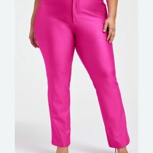 Good American Compression Shine Barbiecore Fuscia Pink Pants size 26